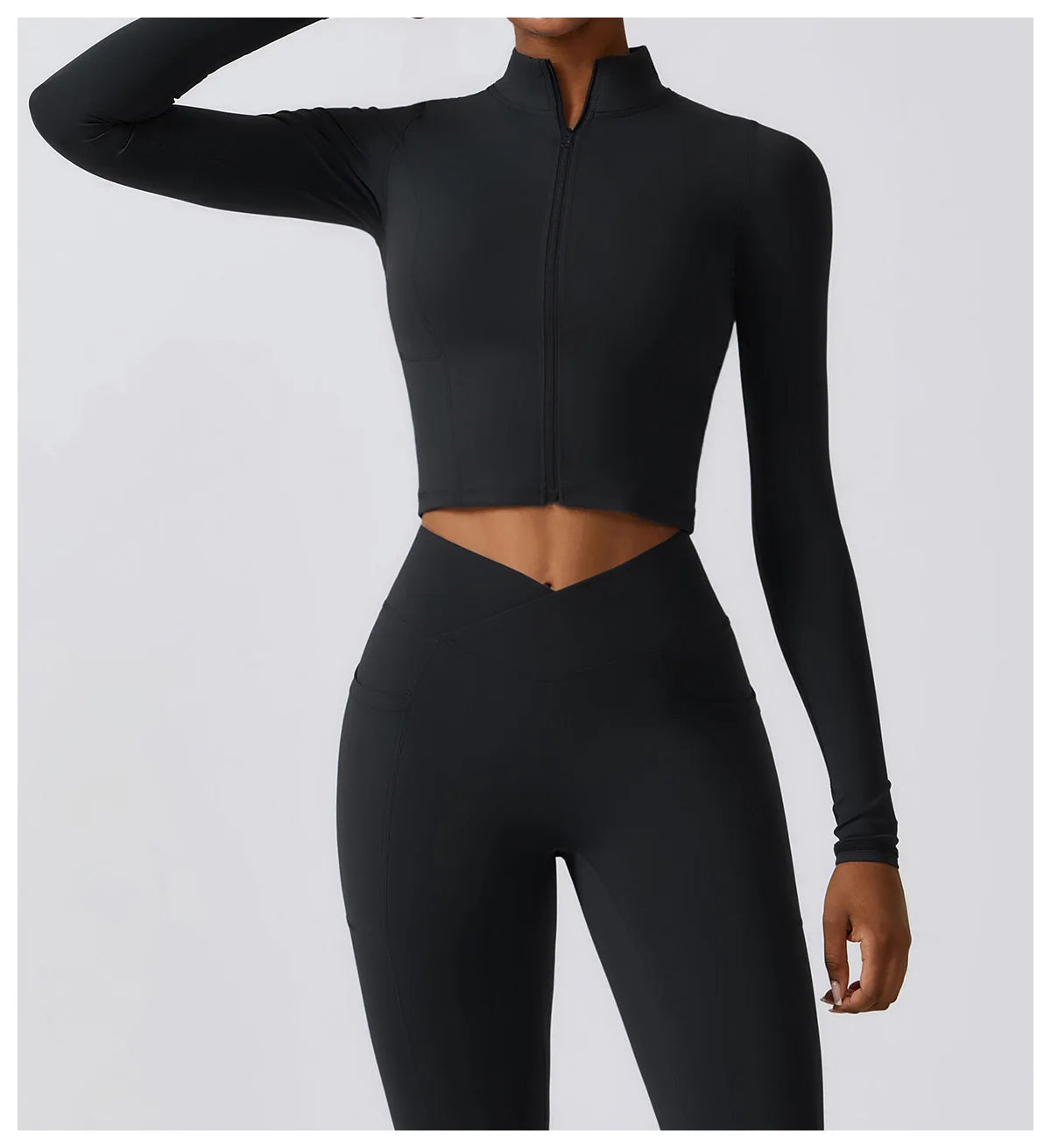 Zip-Up Cropped LuxeLift™ Jacket Soot