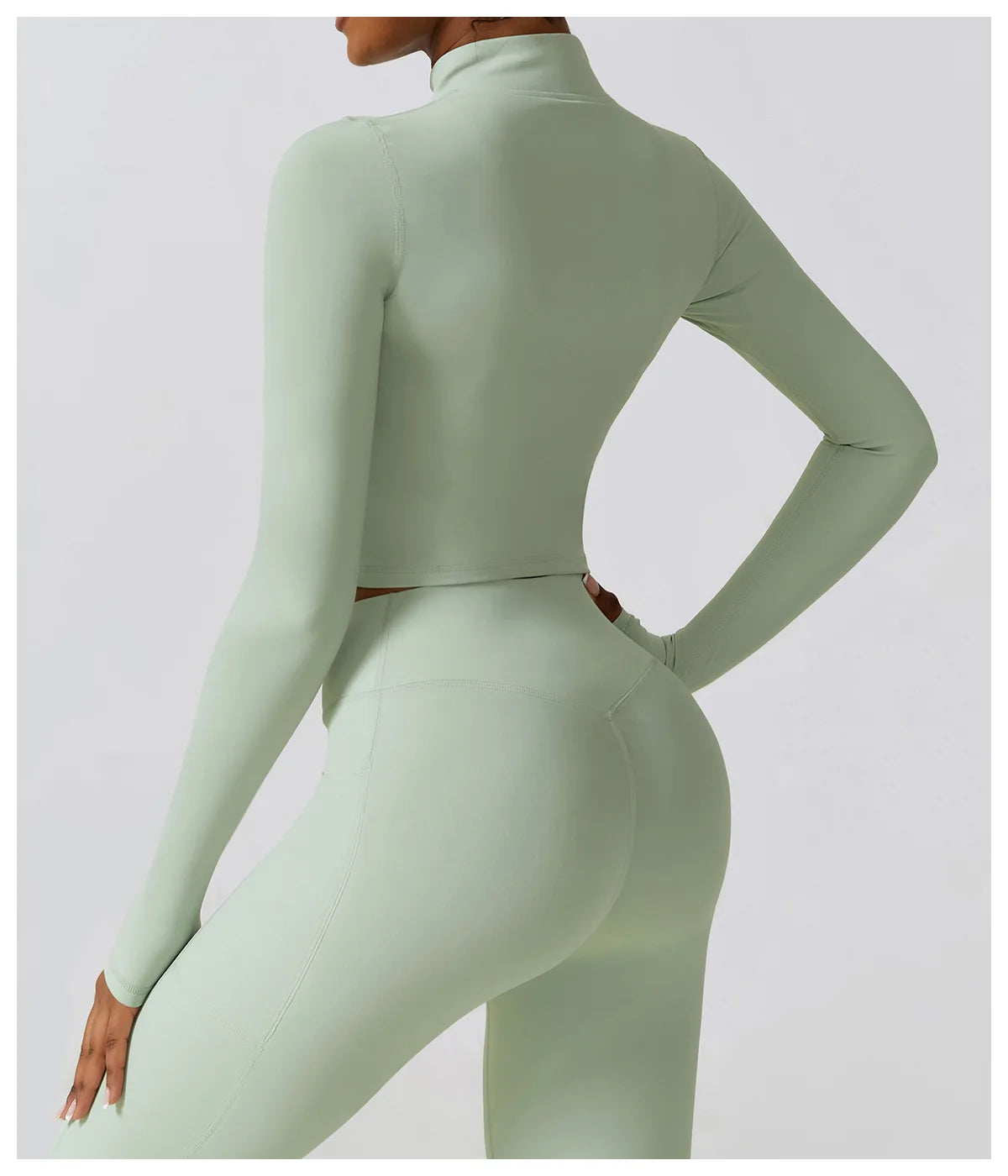 Zip-Up Cropped LuxeLift™ Jacket Sage