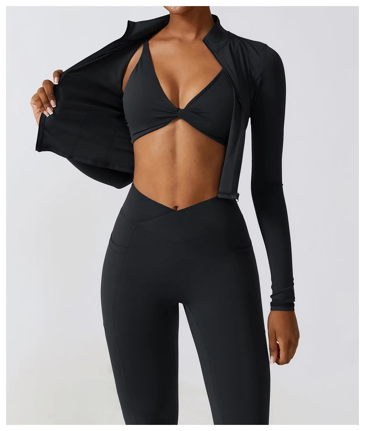 Zip-Up Cropped LuxeLift™ Jacket Soot