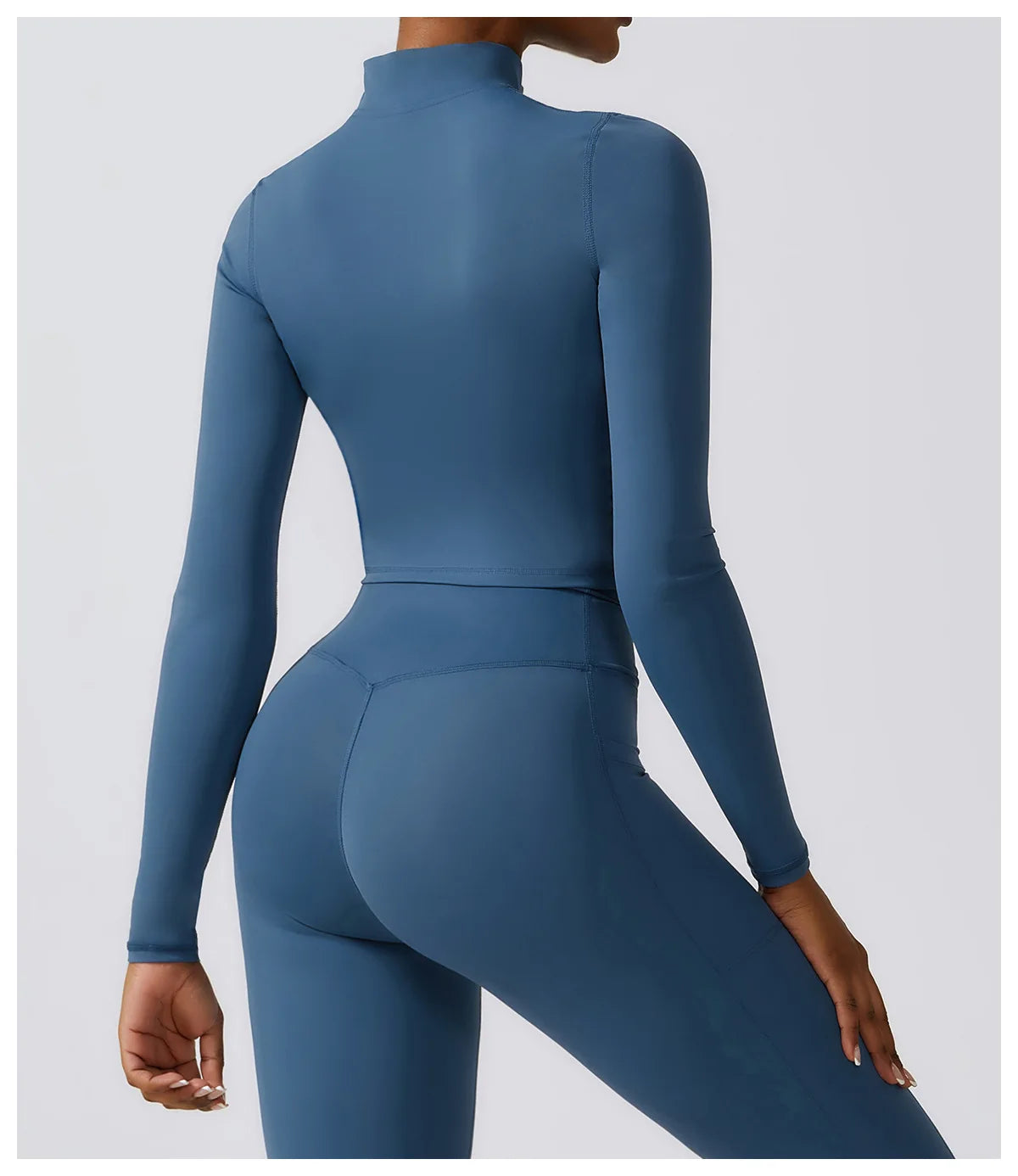 Zip-Up Cropped LuxeLift™ Jacket Deep Sea