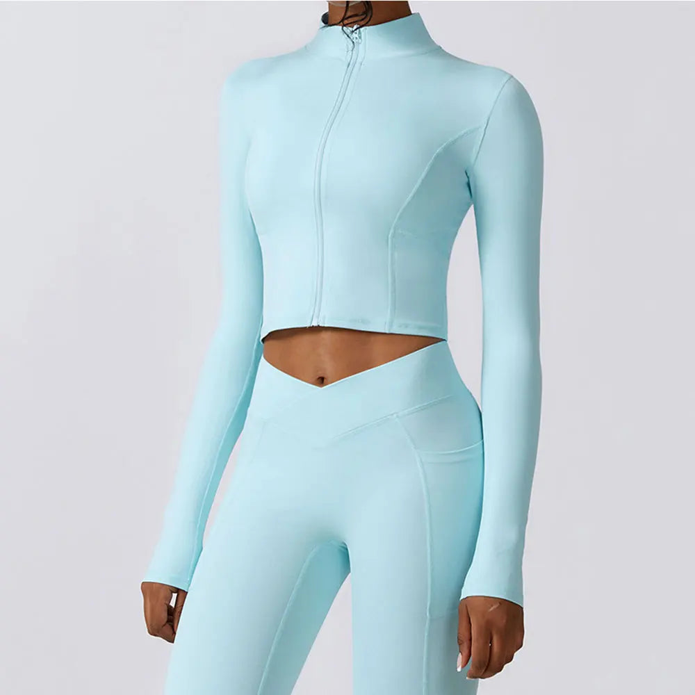 Zip-Up Cropped LuxeLift™ Jacket