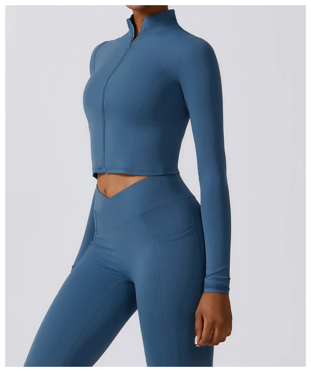Zip-Up Cropped LuxeLift™ Jacket Deep Sea