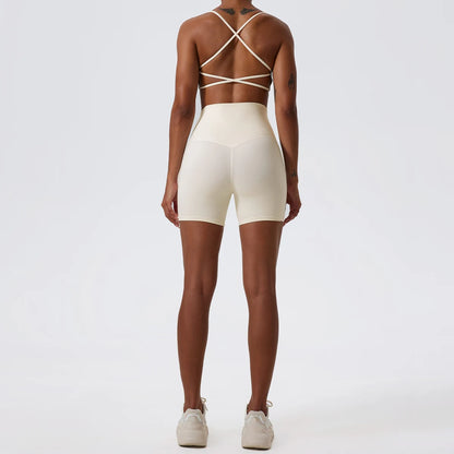 LuxeLift™ High-Waisted Seamless Shorts Sandy White