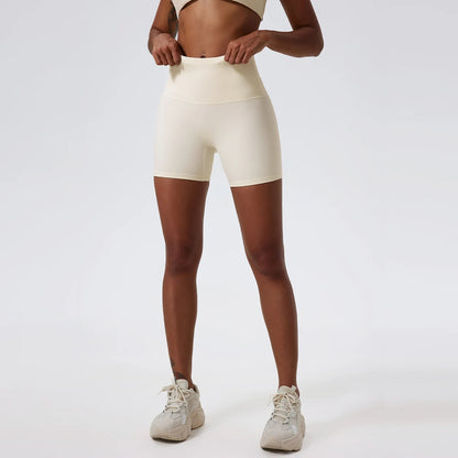 LuxeLift™ High-Waisted Seamless Shorts Sandy White