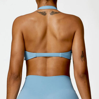 LuxeLift™ Halter Sports Bra Ocean
