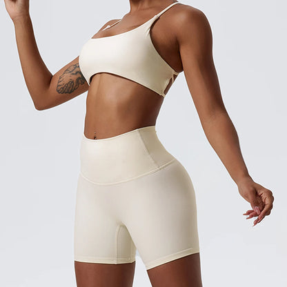 LuxeLift™ High-Waisted Seamless Shorts Sandy White
