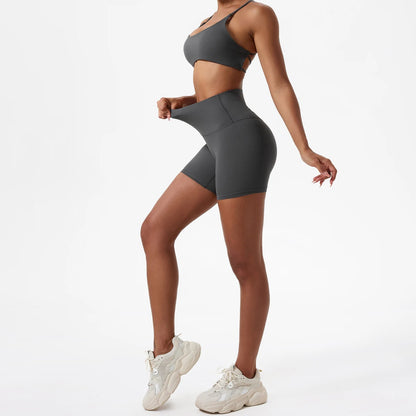 LuxeLift™ High-Waisted Seamless Shorts Gray