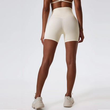 LuxeLift™ High-Waisted Seamless Shorts Sandy White