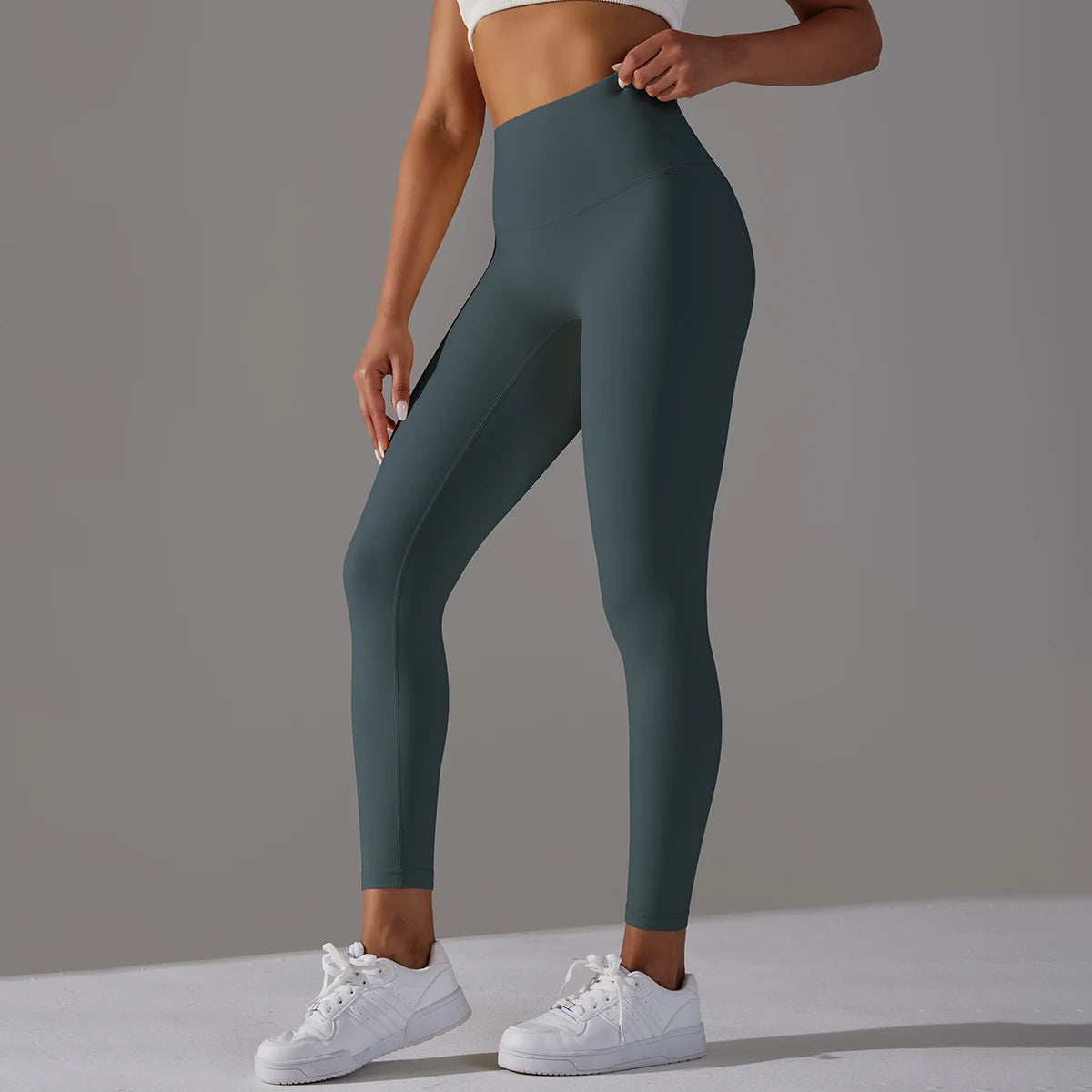LuxeLift™ High-Waisted Seamless Leggings Blue Grey