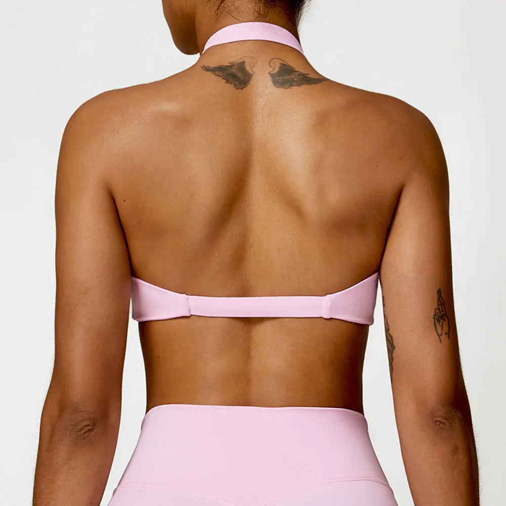 LuxeLift™ Halter Sports Bra Lychee