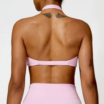 LuxeLift™ Halter Sports Bra Lychee