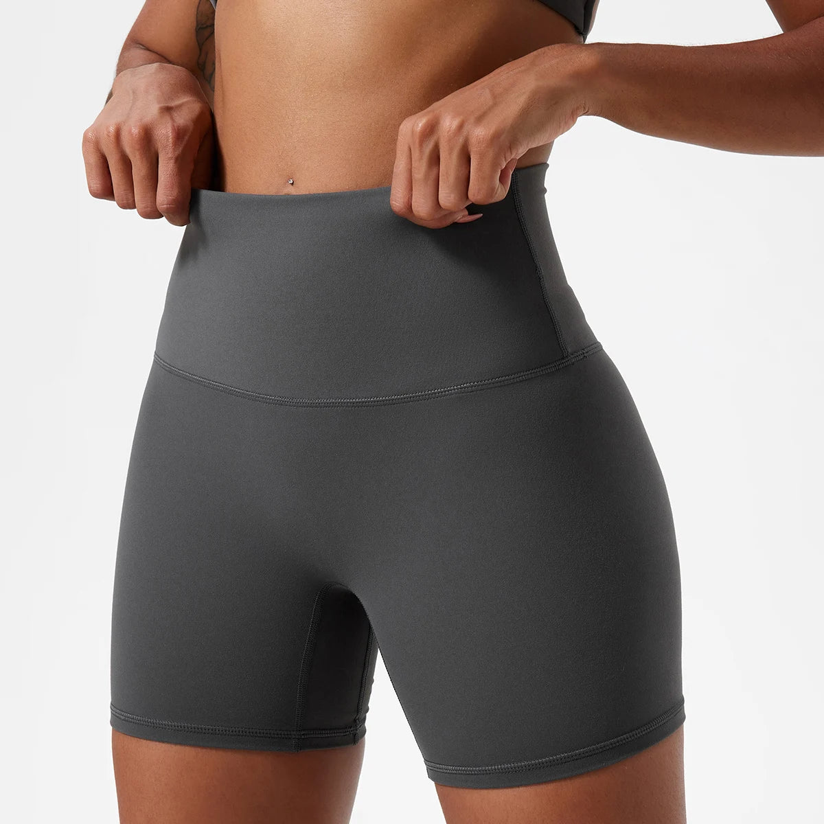 LuxeLift™ High-Waisted Seamless Shorts Gray