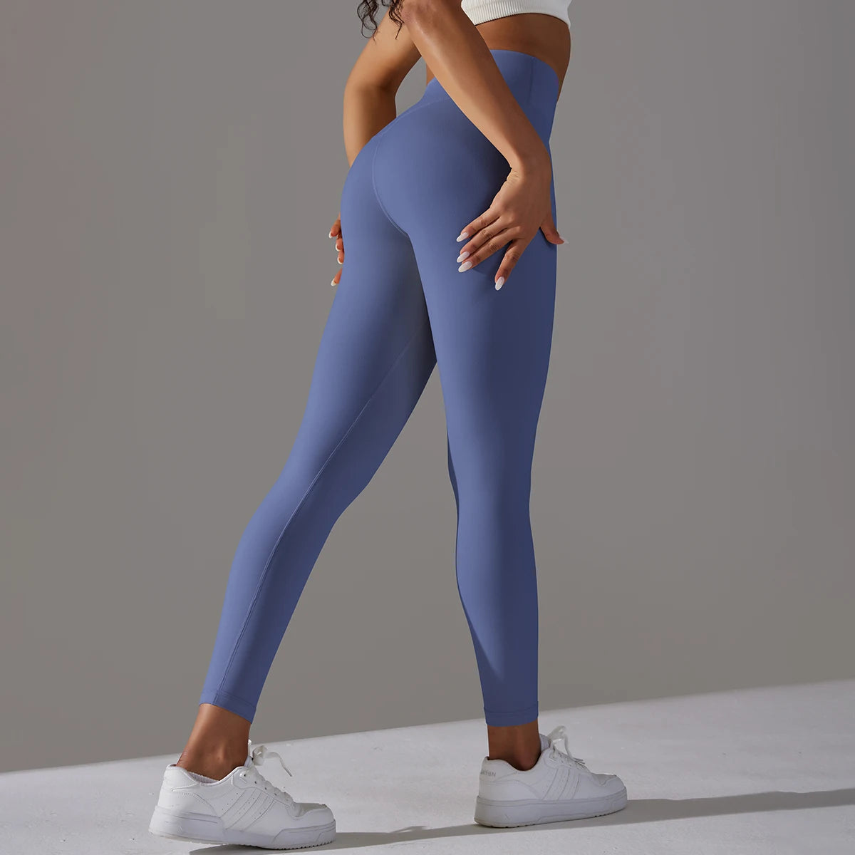 LuxeLift™ High-Waisted Seamless Leggings Blue Grey